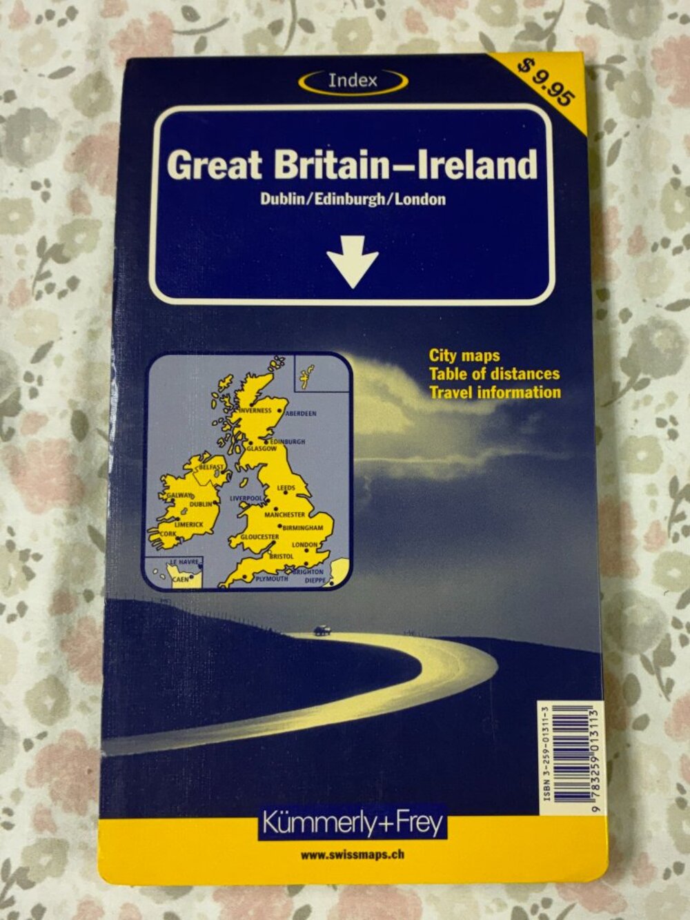 Great Britain-Ireland Map with Protective Cover - Never Used
